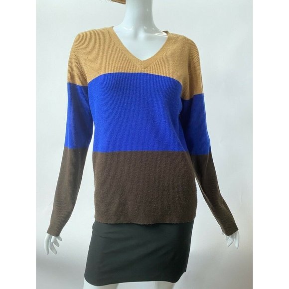 Liz Sport By Liz Claiborne Womens Pullover Sweater Multicolor Color Block M - Picture 8 of 12